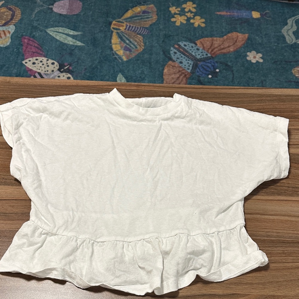 ASOS White Ruffle Hem Blouse